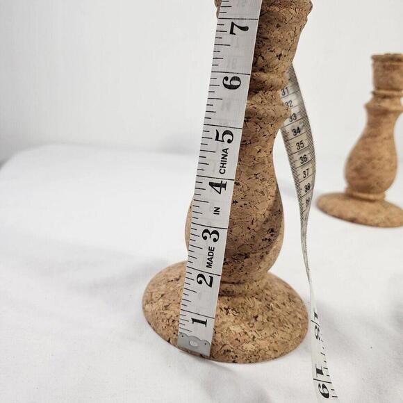 Vtg Quinta Natural Cork Cabdle Sticks by Juliska. Boho Cottage Core Modern - Picture 8 of 8